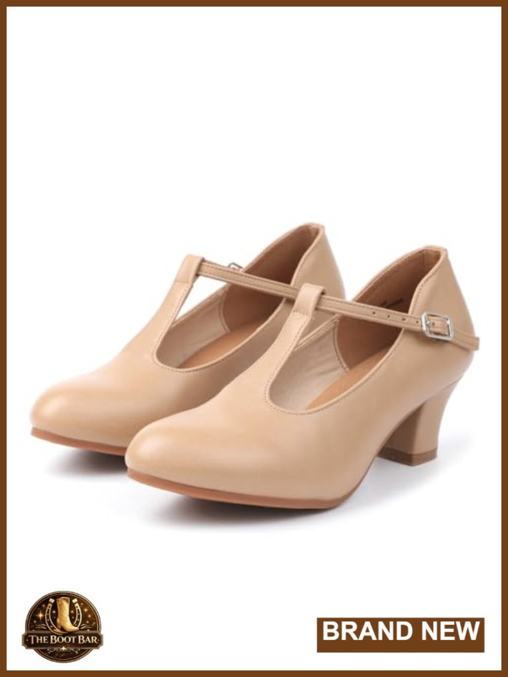Women's T-Strap Character Dance Shoes, 1.5 Inch Heel, PU, Salsa Tango Latin